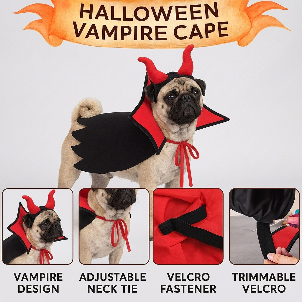 vampire cape costume for pugs