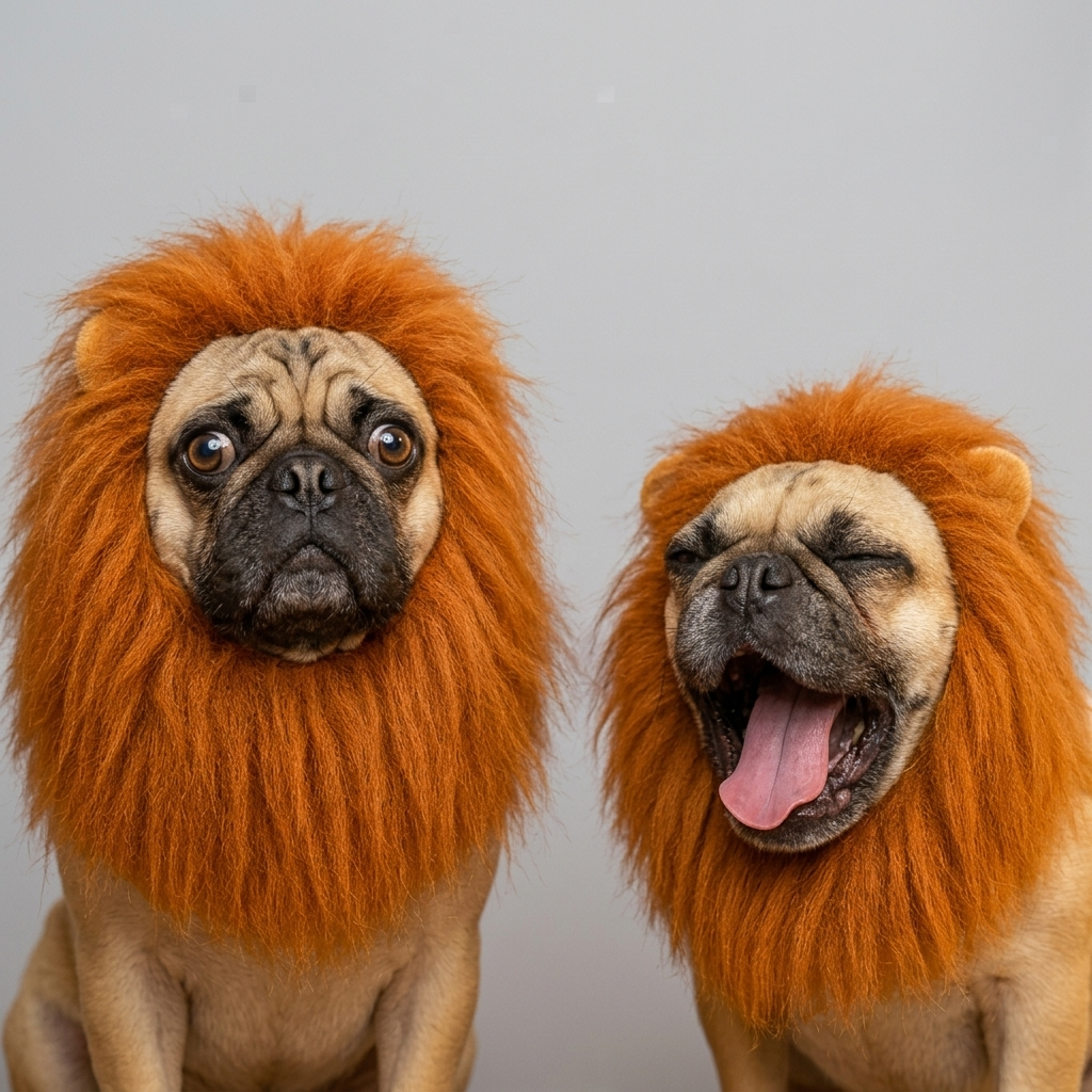 pug halloween lion costume