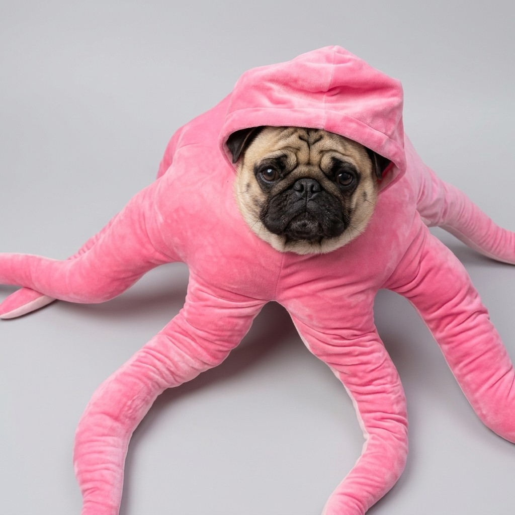 warm octopus costume for pug