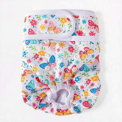FloraPaw Pug Floral Diaper – Adjustable Reusable Sanitary Pants for Dogs