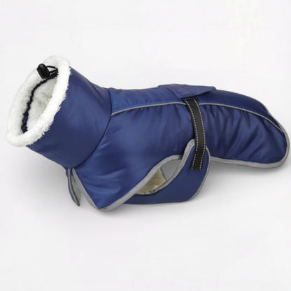 FrostPaw Pug Reflective Winter Coat – Adjustable Buckle & Fleece Turtleneck Jacket