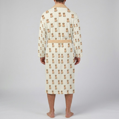 Charlie  - men's Bathrobe for Pug  lovers