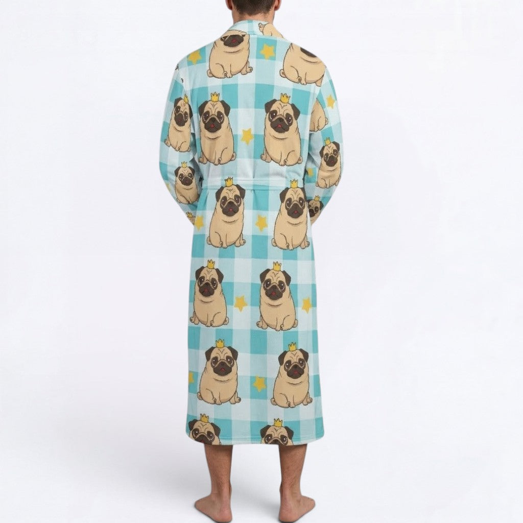 Odin - men's Bathrobe for Pug  lovers