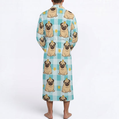 Odin - men's Bathrobe for Pug  lovers