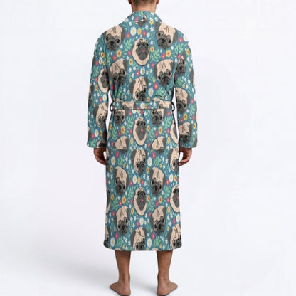 Tilly   - men's Bathrobe for Pug  lovers