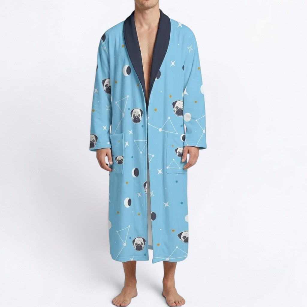 Cupcake  - men's Bathrobe for Pug  lovers