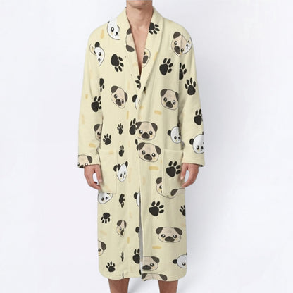 Zara  - men's Bathrobe for Pug  lovers