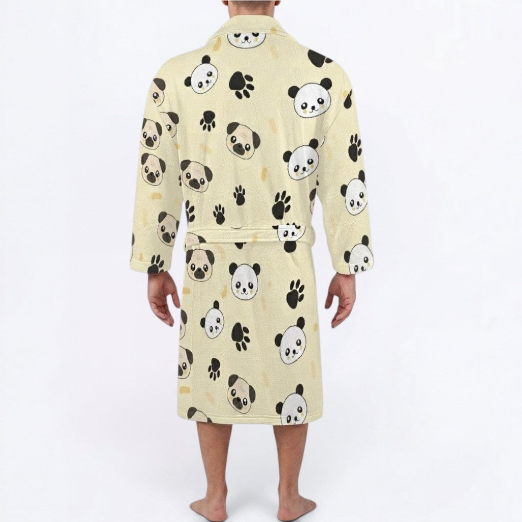 Zara  - men's Bathrobe for Pug  lovers