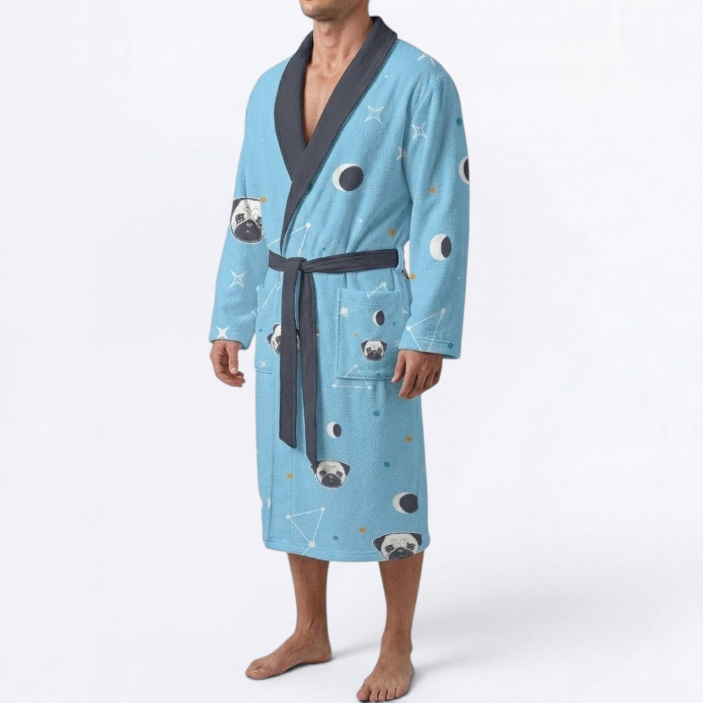 Cupcake  - men's Bathrobe for Pug  lovers