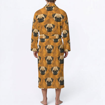 Jax - men's Bathrobe for Pug  lovers