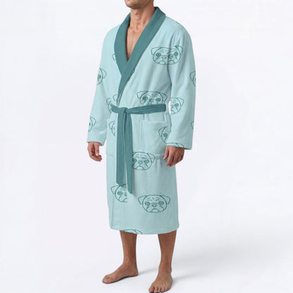 Cash   - men's Bathrobe for Pug  lovers