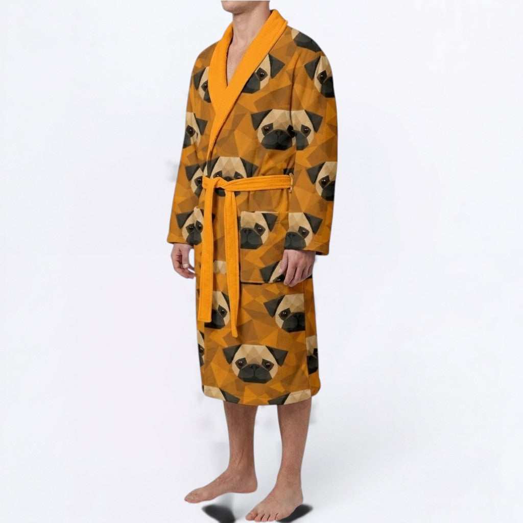 Jax - men's Bathrobe for Pug  lovers