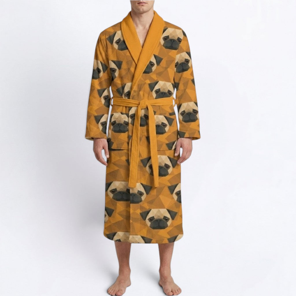Jax - men's Bathrobe for Pug  lovers