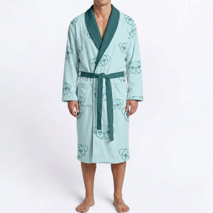 Cash   - men's Bathrobe for Pug  lovers