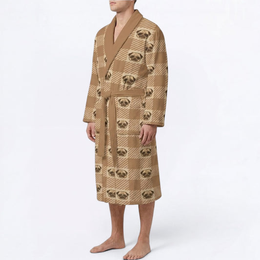 Toby  - men's Bathrobe for Pug  lovers