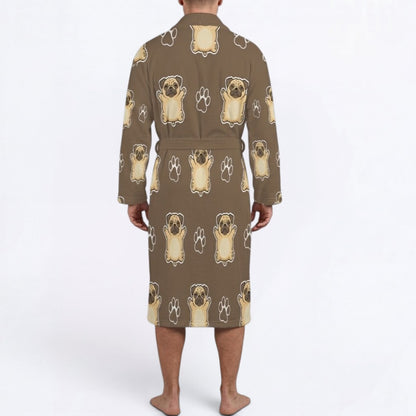 Abby  - men's Bathrobe for Pug  lovers
