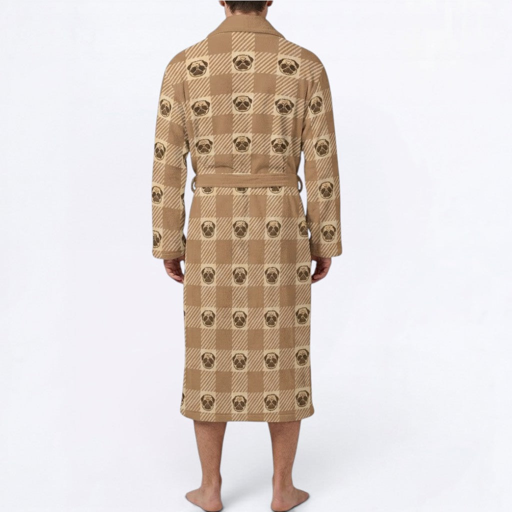 Toby  - men's Bathrobe for Pug  lovers