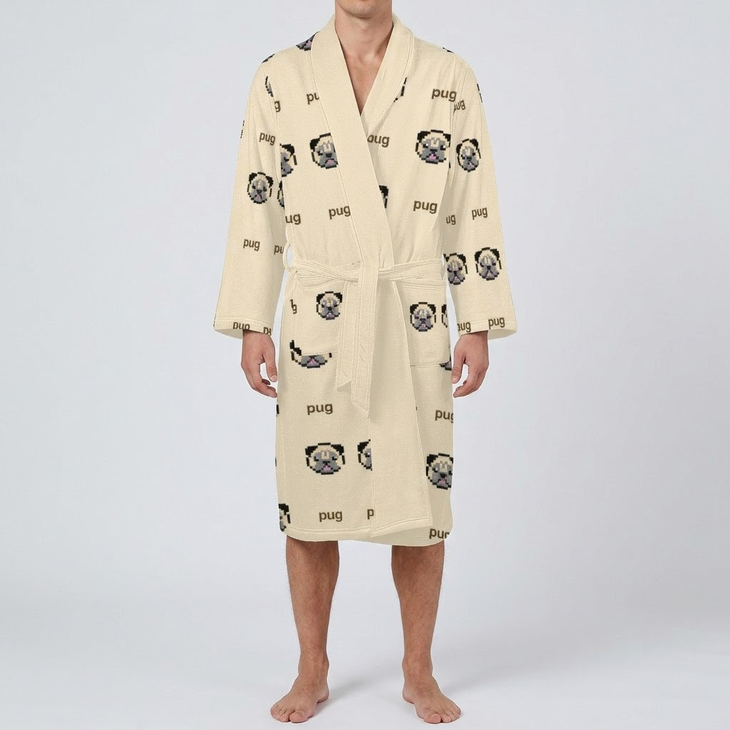 Missy - men's Bathrobe for Pug  lovers
