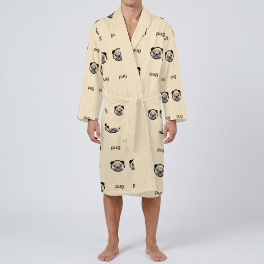 Missy - men's Bathrobe for Pug  lovers