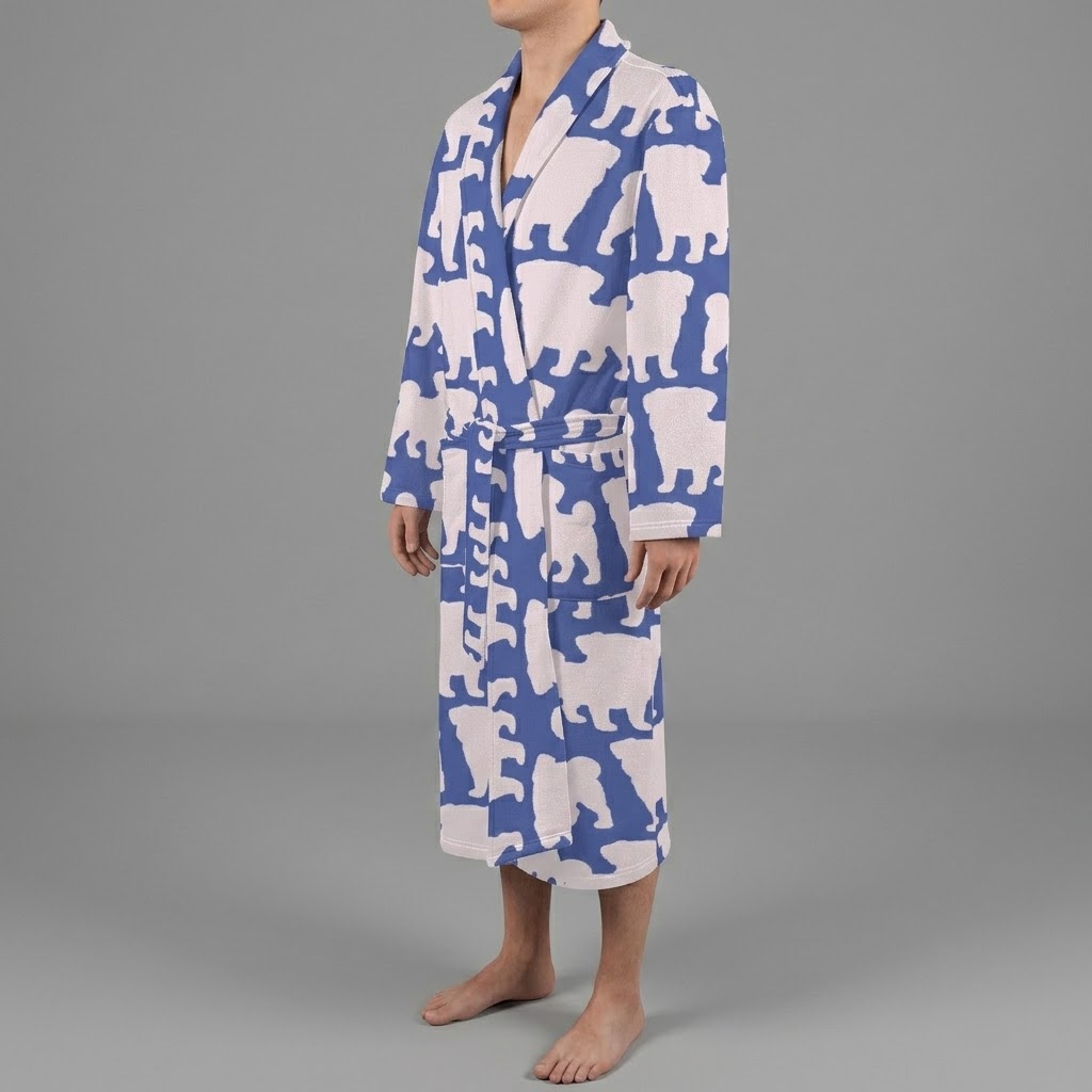 Bruno - men's Bathrobe for Pug  lovers