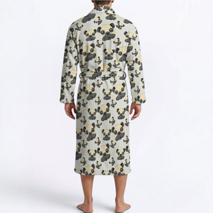 Atlas  - men's Bathrobe for Pug  lovers