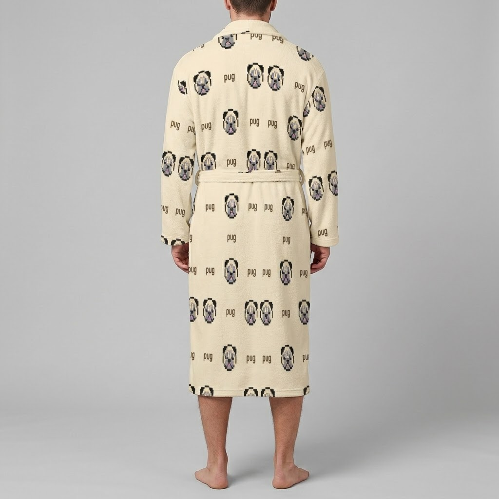 Missy - men's Bathrobe for Pug  lovers
