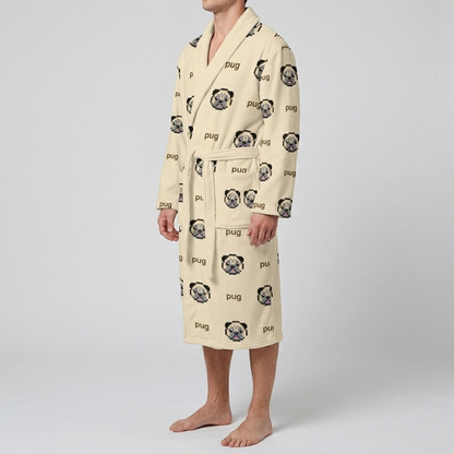 Missy - men's Bathrobe for Pug  lovers
