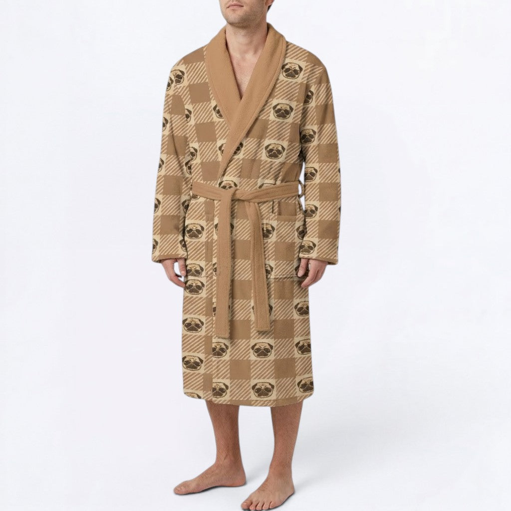 Toby  - men's Bathrobe for Pug  lovers