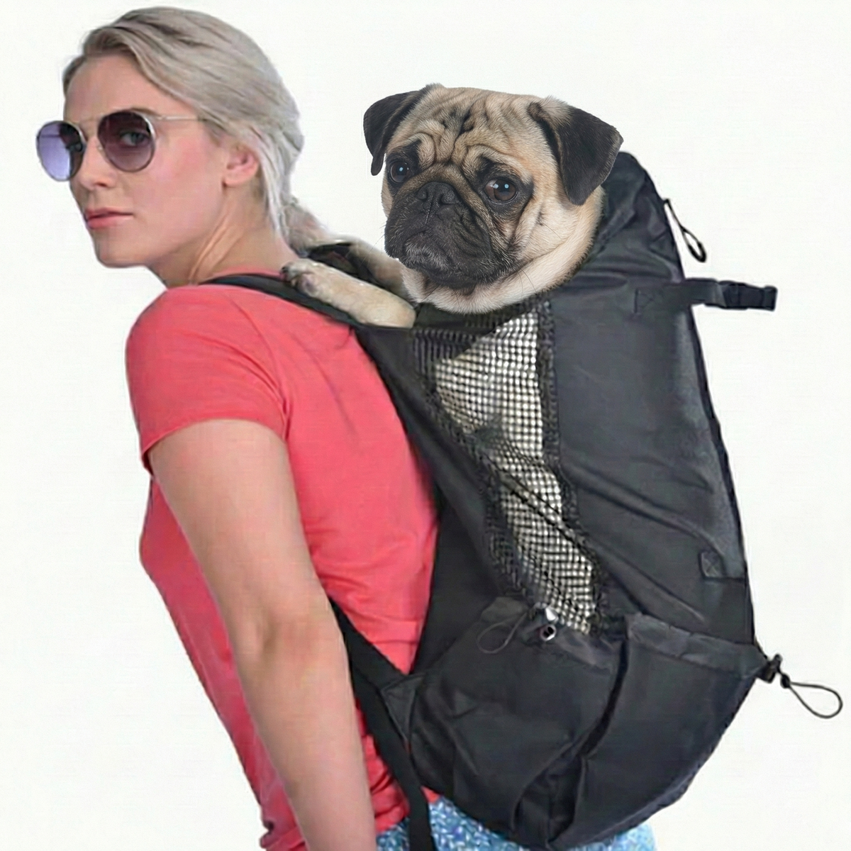 CarriPug Pug Backpack Carrier – Breathable Outdoor Travel Dog Carrier