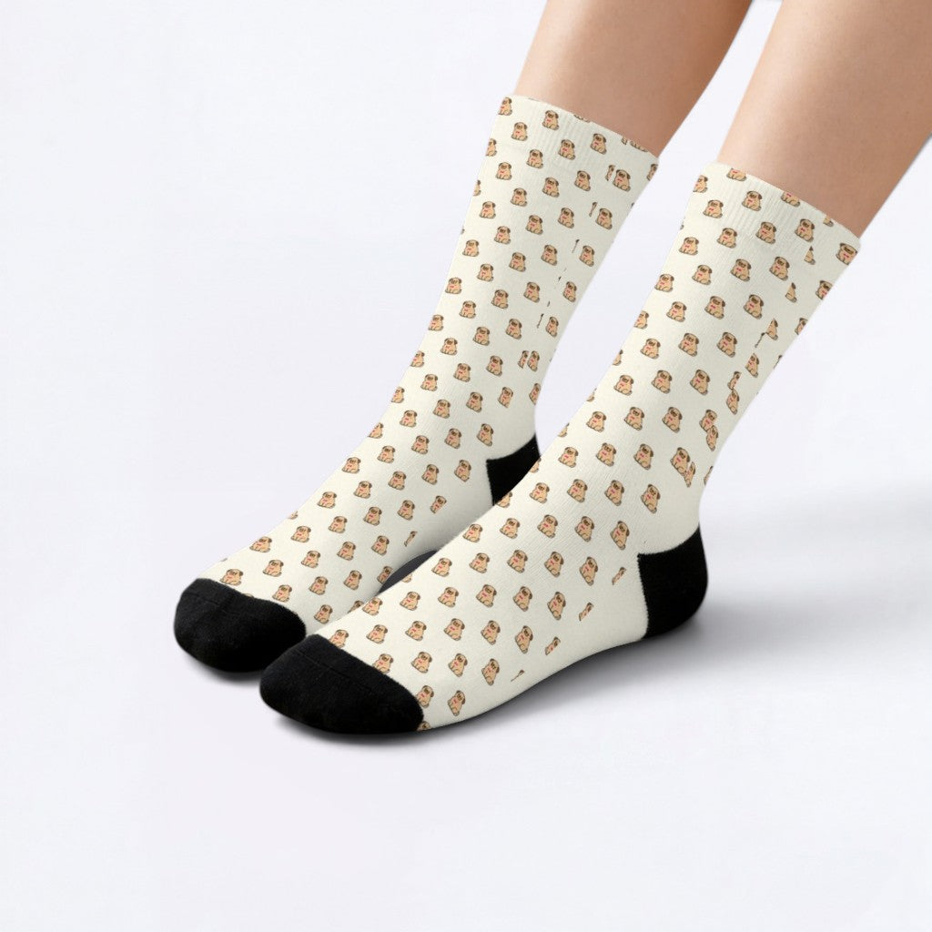 Zena  - Funny Pug Socks | Unisex Crew Socks