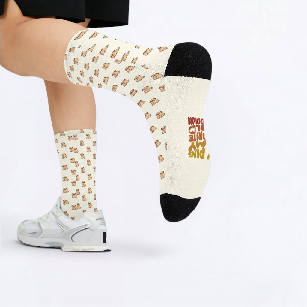 Zena  - Funny Pug Socks | Unisex Crew Socks