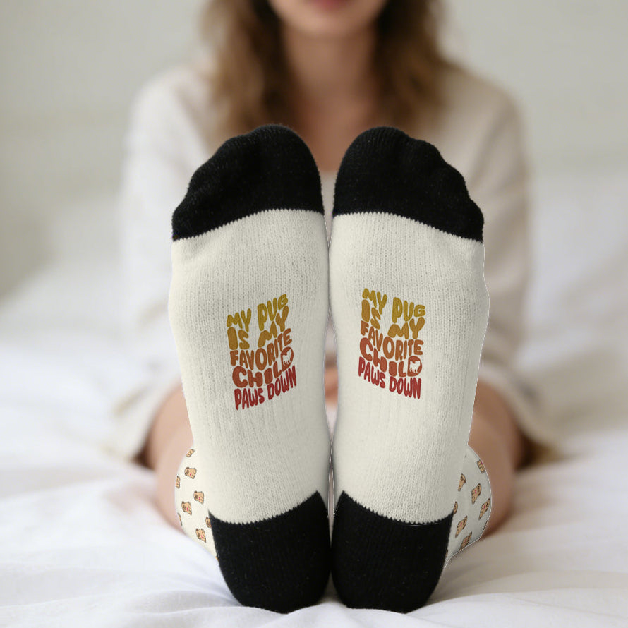 Zena  - Funny Pug Socks | Unisex Crew Socks