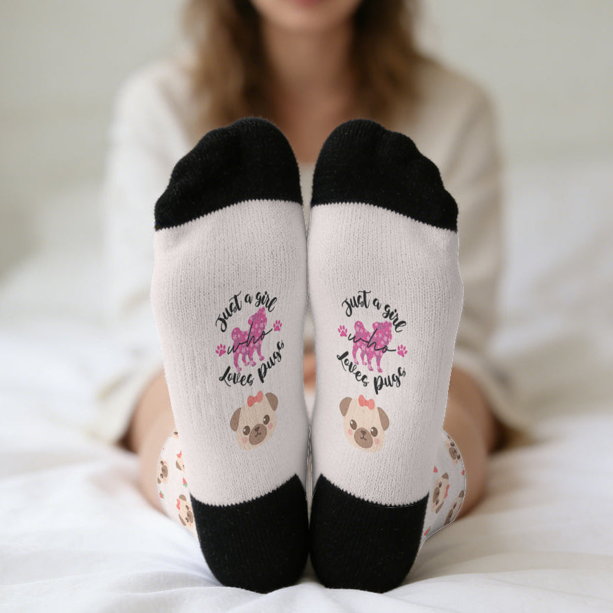 Bonnie  - Funny Pug Socks | Unisex Crew Socks