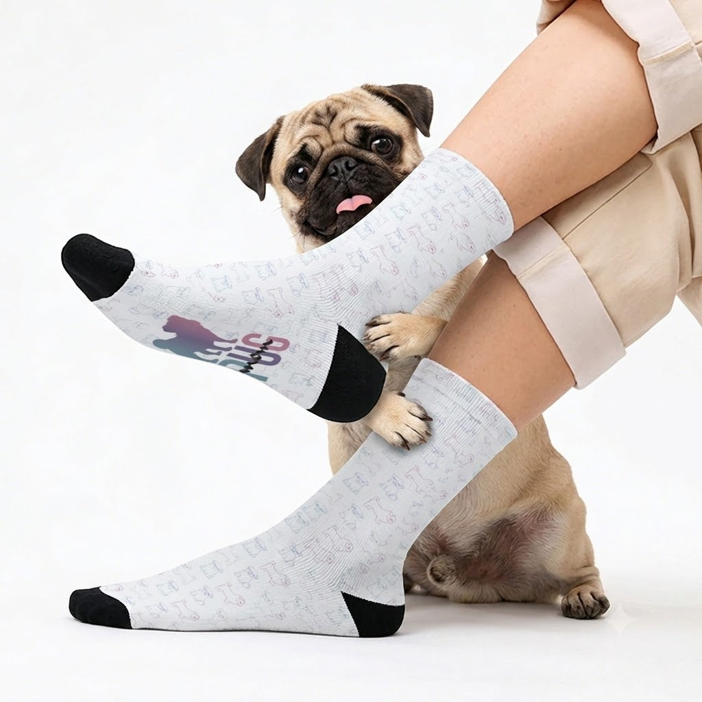 Minnie - Funny Pug Socks | Unisex Crew Socks