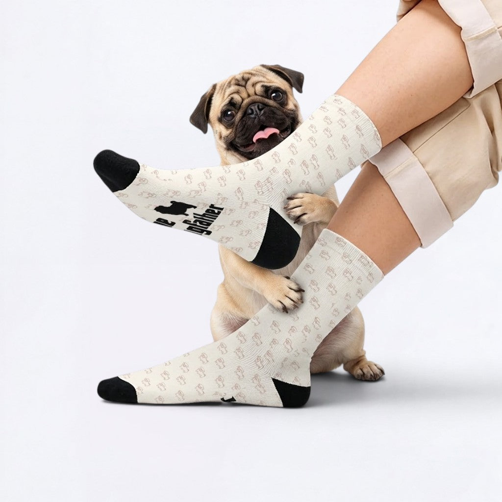 Suno - Funny Pug Socks | Unisex Crew Socks