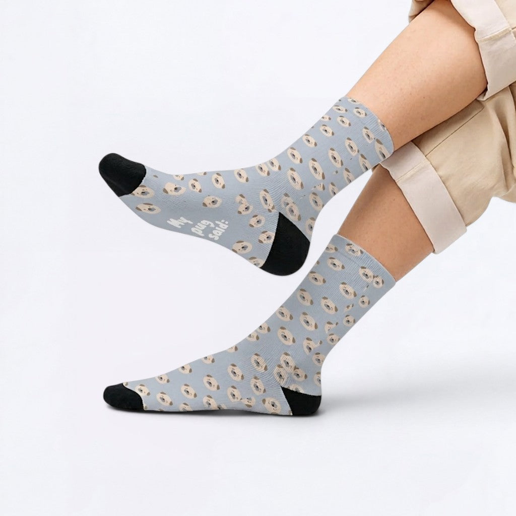 Axel  - Funny Pug Socks | Unisex Crew Socks