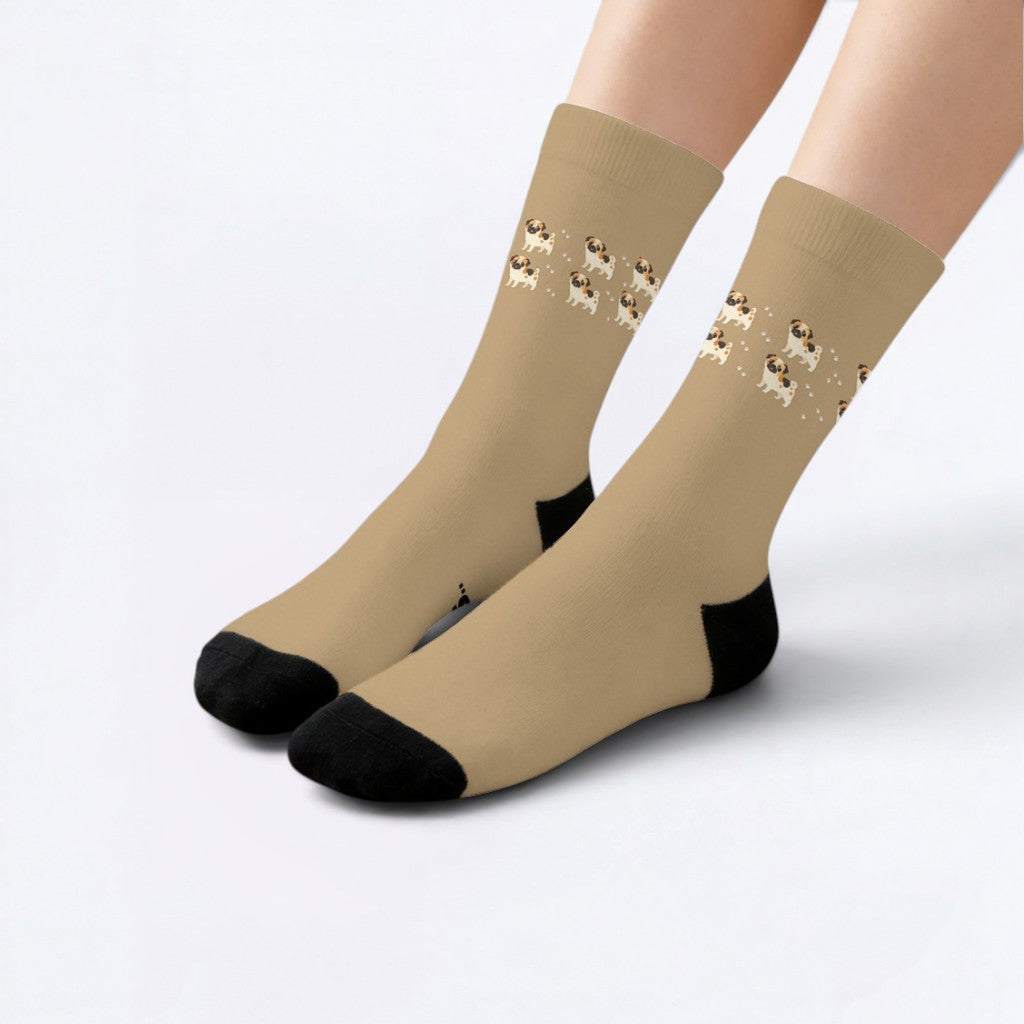 Milo  - Funny Pug Socks | Unisex Crew Socks