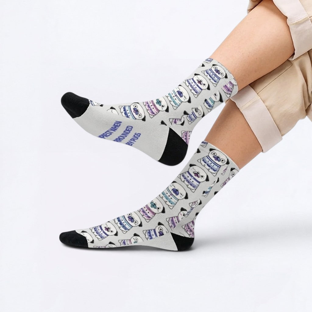 Storm - Funny Pug Socks | Unisex Crew Socks