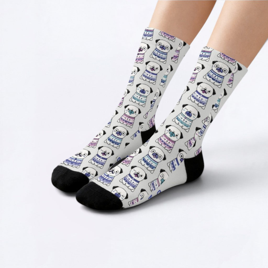 Storm - Funny Pug Socks | Unisex Crew Socks