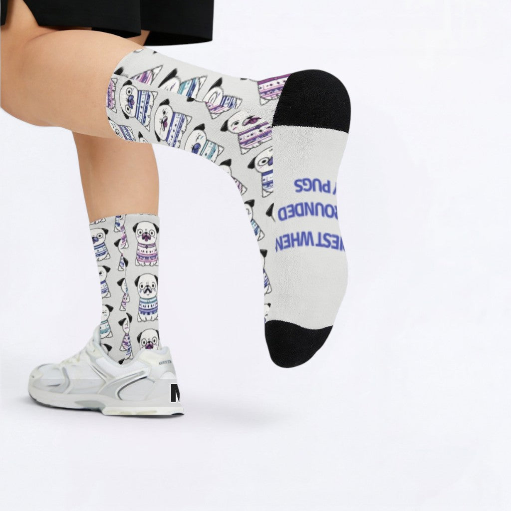 Storm - Funny Pug Socks | Unisex Crew Socks