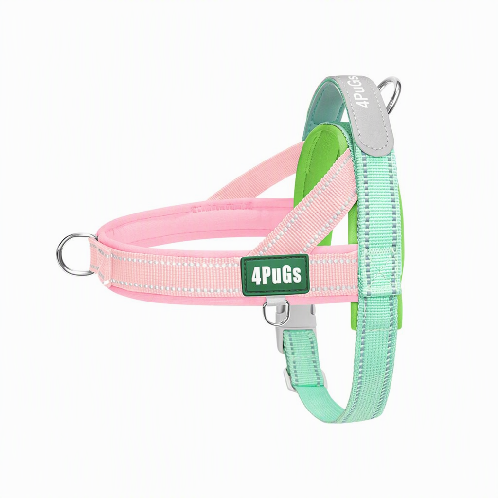 ColorTrek Pug Harness – Reflective No-Pull T-Harness with Handle