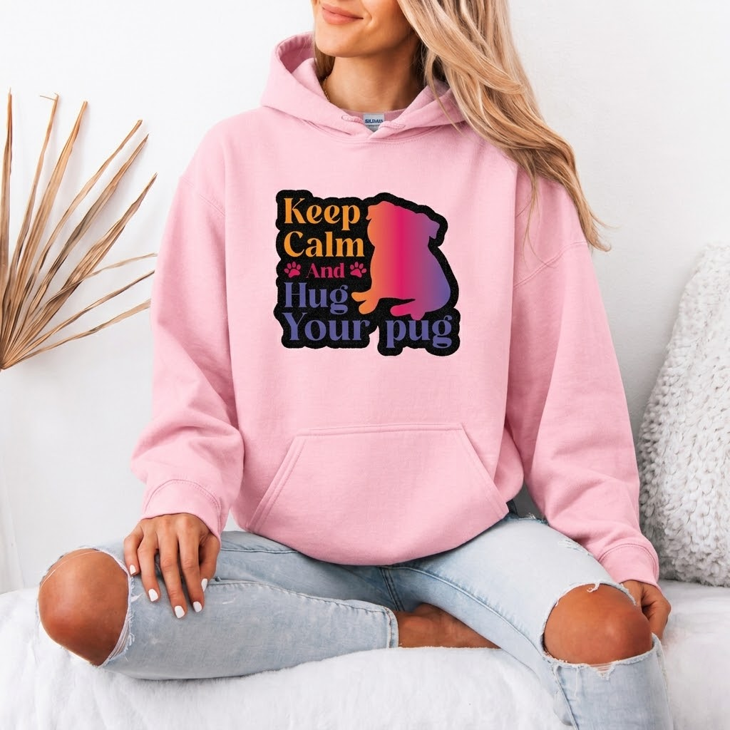 Blue  - Pug Lover Hoodie – Essential Unisex Cotton Sweatshirt