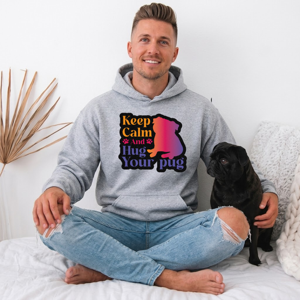 Blue  - Pug Lover Hoodie – Essential Unisex Cotton Sweatshirt