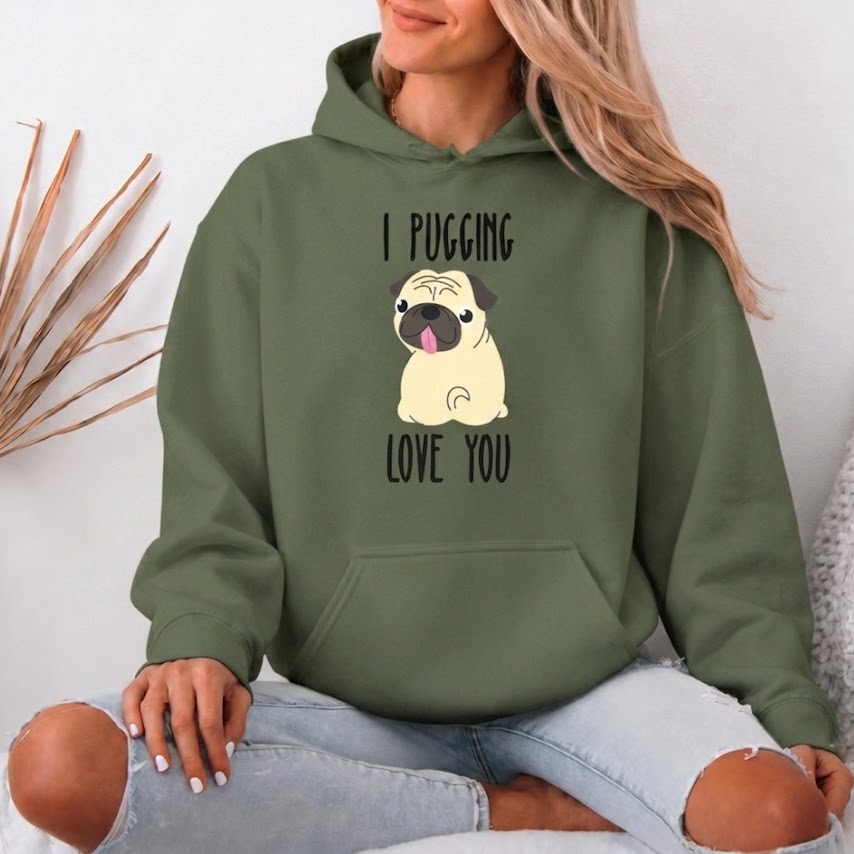 Luna - Pug Lover Hoodie – Essential Unisex Cotton Sweatshirt