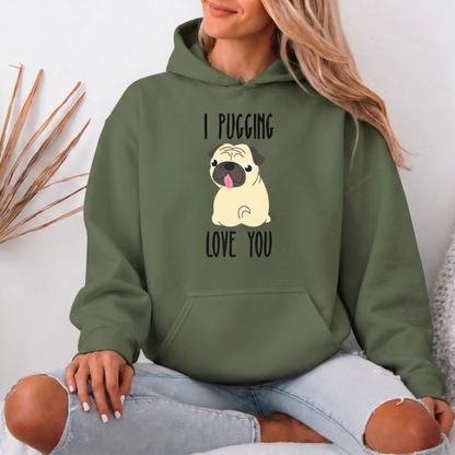 Luna - Pug Lover Hoodie – Essential Unisex Cotton Sweatshirt