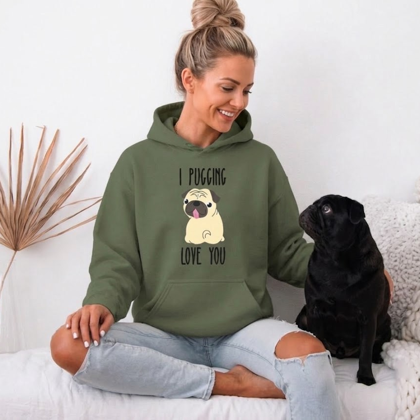 Luna - Pug Lover Hoodie – Essential Unisex Cotton Sweatshirt