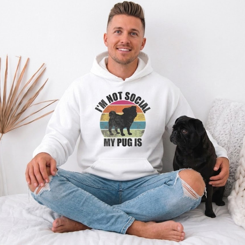 Mochi  - Pug Lover Hoodie – Essential Unisex Cotton Sweatshirt