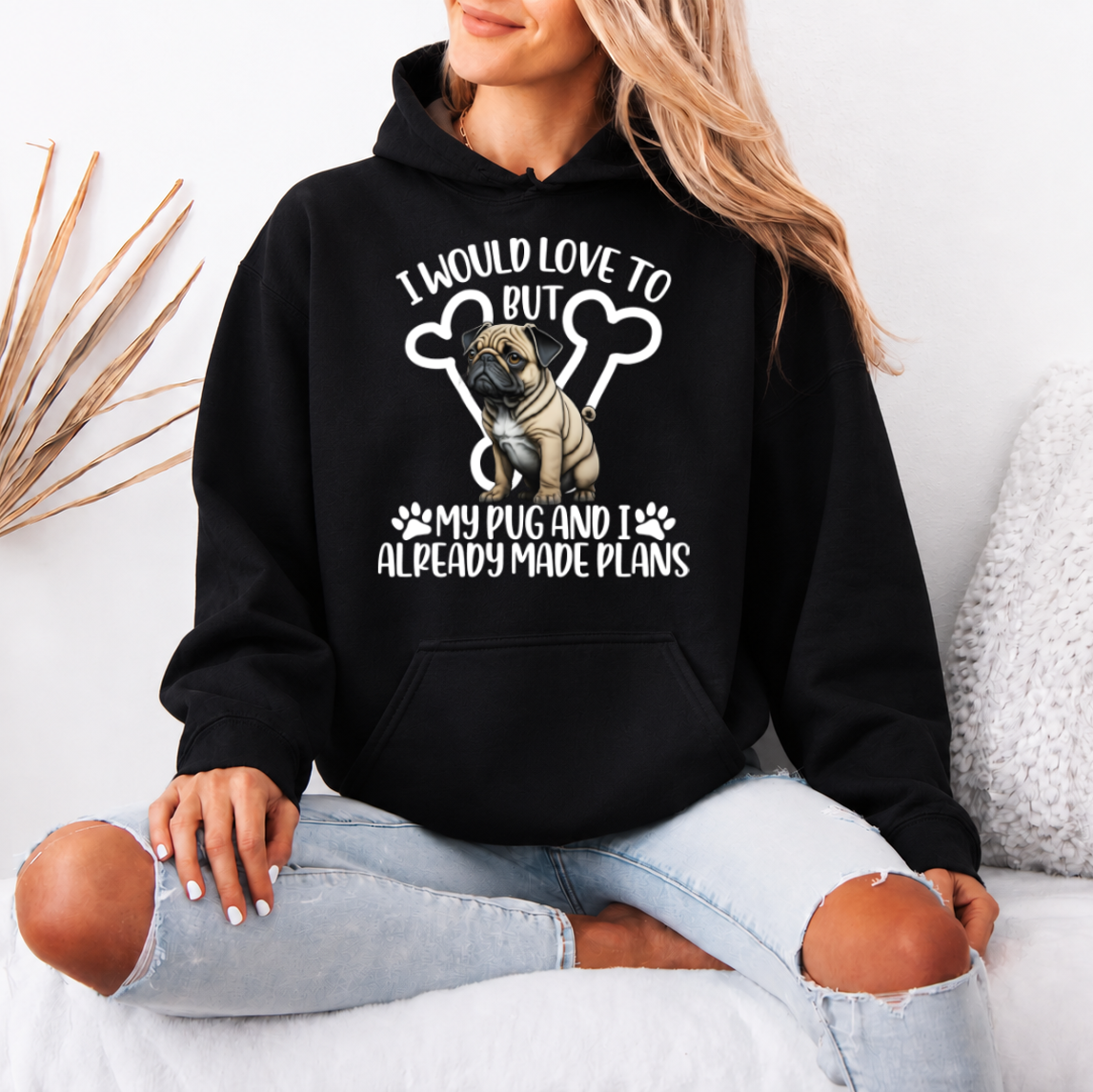 Ghost  - Pug Lover Hoodie – Essential Unisex Cotton Sweatshirt