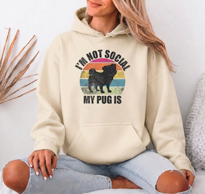 Mochi  - Pug Lover Hoodie – Essential Unisex Cotton Sweatshirt