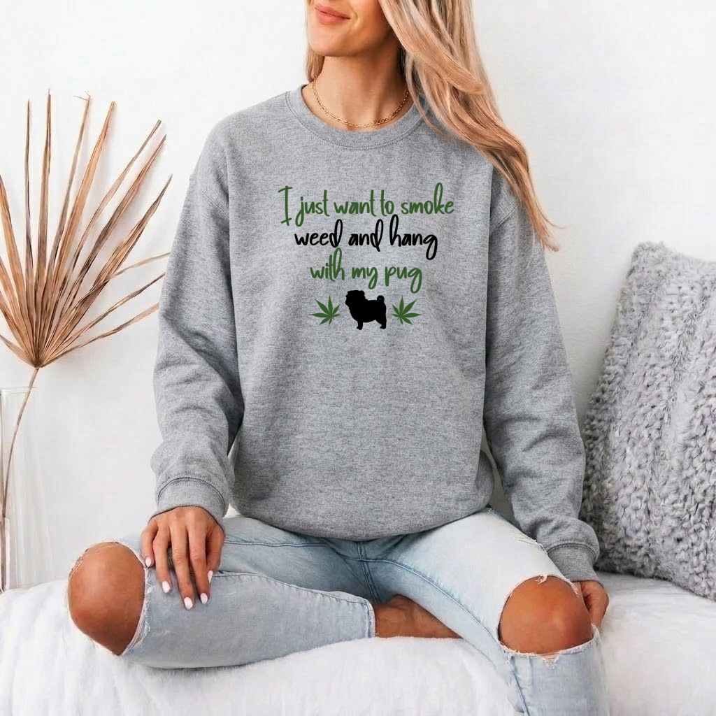 Millie - Unisex Cotton Sweater for Pug Lovers
